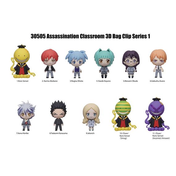 Assassination Classroom 3D Foam Bag Clips Series 1 Display (24)