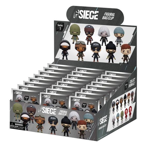Six Siege 3D PVC Bag Clips Series 1 Display (24)