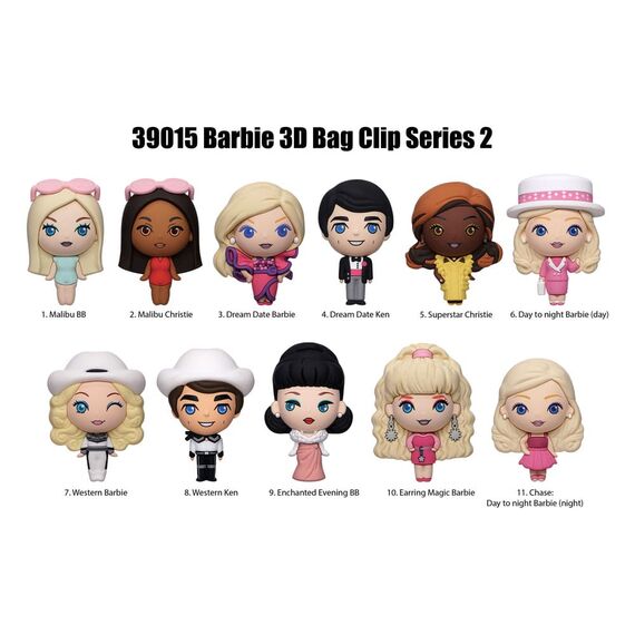 Barbie 3D Foam Bag Clips Series 2 Display (24)