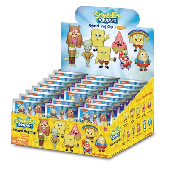 Nickelodeon Classics 3D PVC Bag Clips Series 5 SpongeBob SquarePants Display (24)