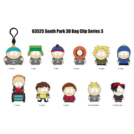 South Park 3D PVC Bag Clips Series 3 Display (24)