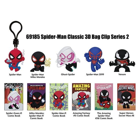 Spider-Man Classic 3D PVC Bag Clips Series 2 Display (24)
