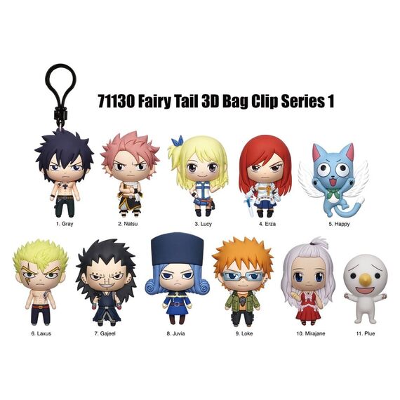 Fairy Tail 3D Foam Bag Clips Serie 1 Display (24)