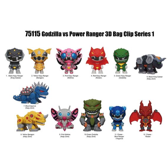 Godzilla vs. Power Rangers 3D PVC Bag Clips Series 1 Display (24)