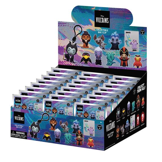 Disney 3D Foam Bag Clips Villains Series 4 Display (24)
