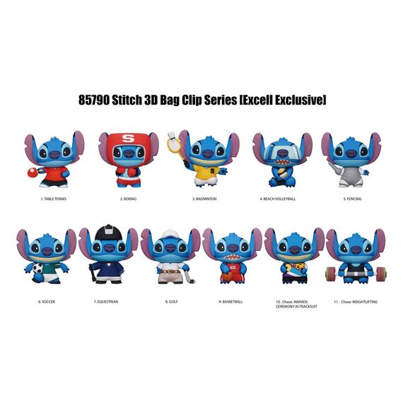 Lilo & Stitch 3D PVC Bag Clips  Series 1 Sport Display (24)