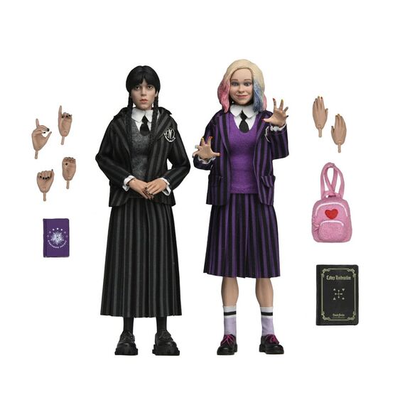 Wednesday Action Figures 2 Pack Wednesday Addams (Nevermore Uniform) and Enid 20 cm