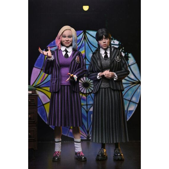 Wednesday Action Figures 2 Pack Wednesday Addams (Nevermore Uniform) and Enid 20 cm
