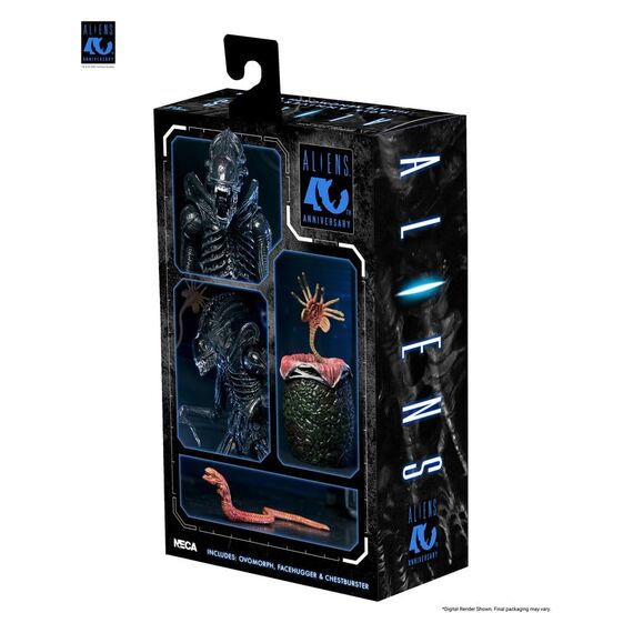 Aliens Ultimate Action Figure Warrior (1986) Xenomorph Black (40th Anniversary) 23 cm