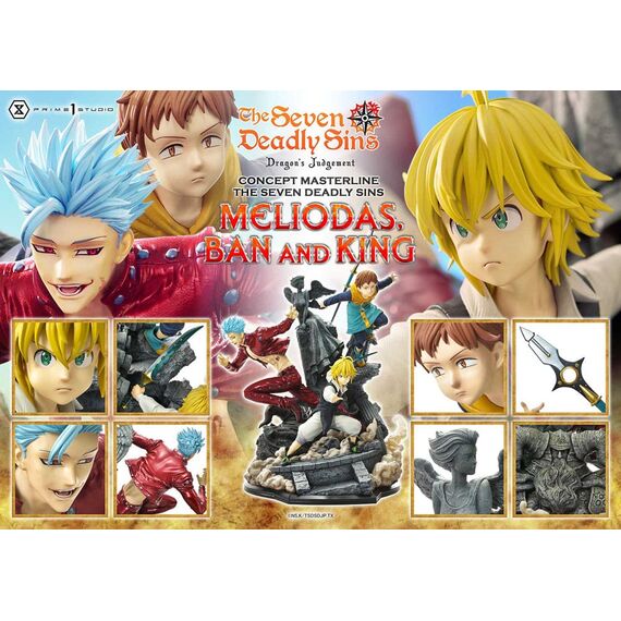 Seven Deadly Sins Concept Masterline Series Statue Meliodas, Ban and King 55 cm