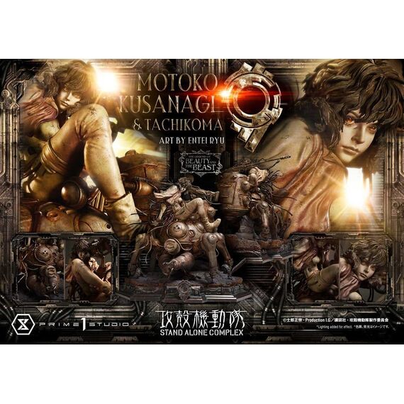 Ghost in the Shell Stand Alone Complex The Legend of Beauty and the Beast Statue 1/4 Motoko Kusanagi & Tachikoma Art by Entei Ryu Bonus Version 53 cm
