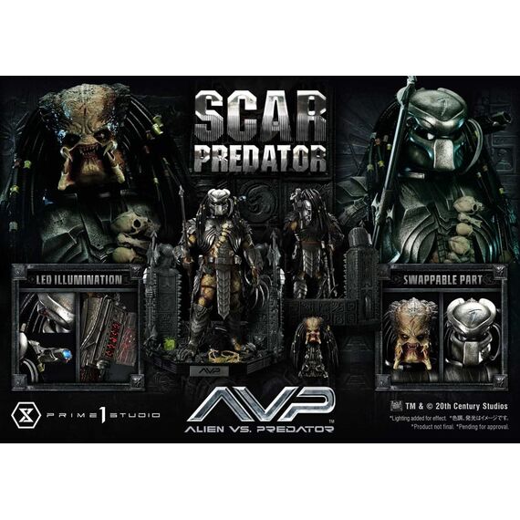 The Alien vs. Predator Museum Masterline Series Statue 1/3 Scar Predator Deluxe Bonus Version 93 cm