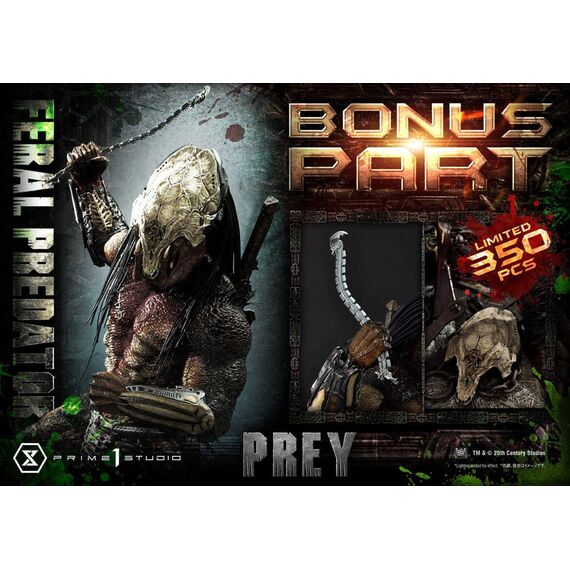 Prey (Movie) Museum Masterline Series Statue 1/3 Feral Predator Deluxe Bonus Version 89 cm
