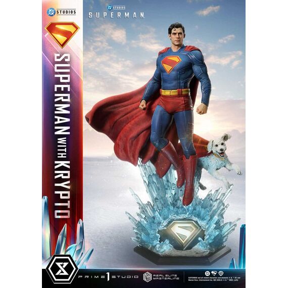 Superman (2025) Real Elite Masterline Series Statue 1/3 Superman with Krypto 95 cm