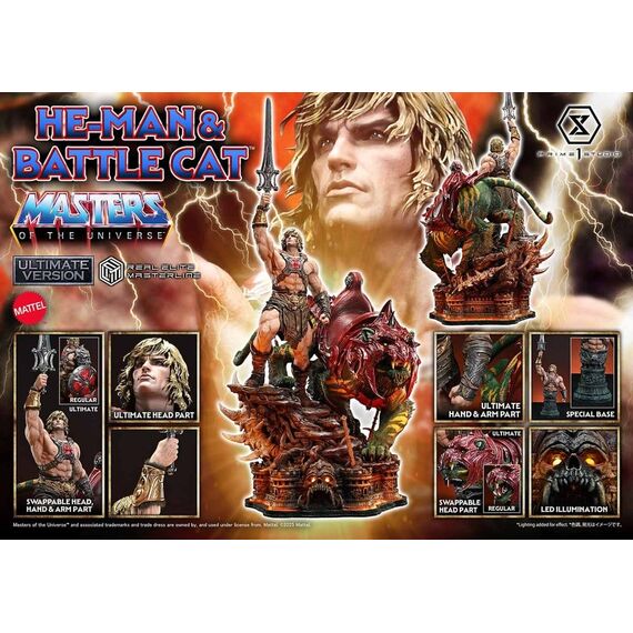 Masters of the Universe Real Elite Masterline Series Statue 1/4 He-Man & Battle Cat Ultimate Version 86 cm