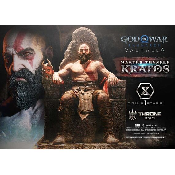 Throne Legacy God of War Series Statue 1/3 Ragnarok Master Thyself Kratos  67 cm