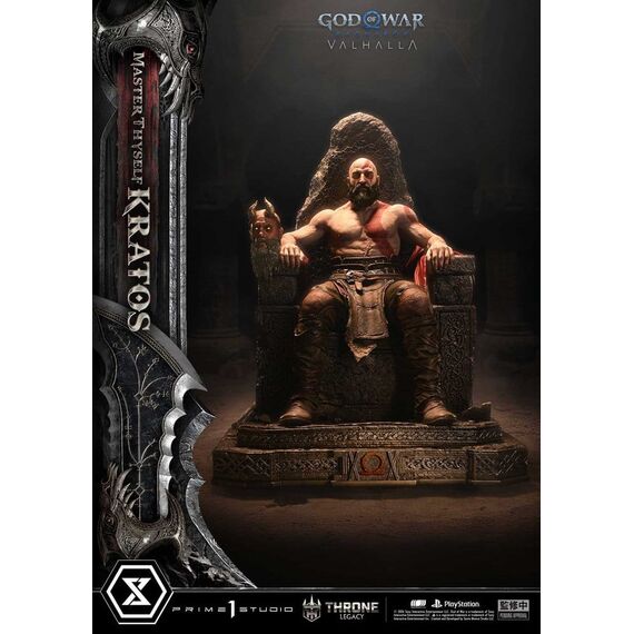 Throne Legacy God of War Series Statue 1/3 Ragnarok Master Thyself Kratos  67 cm