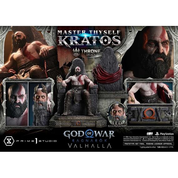 Throne Legacy God of War Series Statue 1/3 Ragnarok Master Thyself Kratos  67 cm
