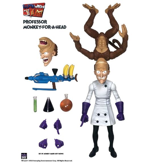 Earthworm Jim Action Figure Wave 1: Professor Monkey-For-A-Head 28 cm