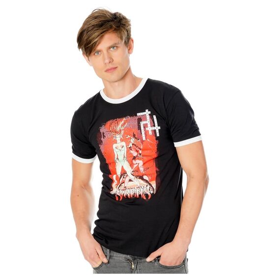 Gotham City Sirens T-Shirt Crossword Black Ringer