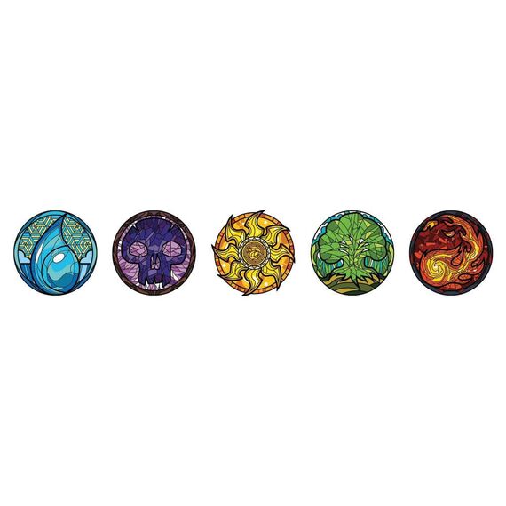 Magic: The Gathering Pins Blind Box Mystery Stained Glass Lands Assortment (10)