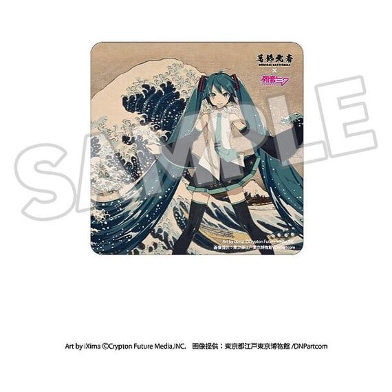 Katsushika Hokusai x Hatsune Miku Car Magnet Thirty-six Views of Mount Fuji/The Great Wave off Kanagawa