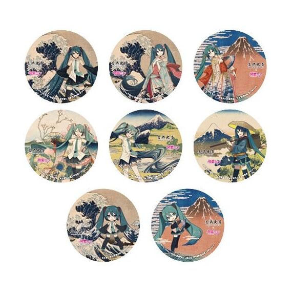 Katsushika Hokusai x Hatsune Miku Pins 6 cm Blind Box Assortment (8)