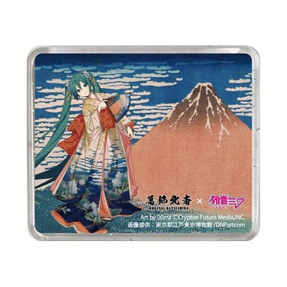Katsushika Hokusai x Hatsune Miku 3D Magnet Thirty-six Views of Mount Fuji Fine Wind, Clear Morning