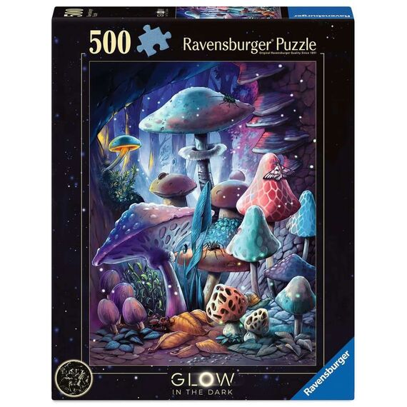 Ravensburger Glow-in-the-Dark Jigsaw Puzzle Moonlight Mushrooms (500 pieces)