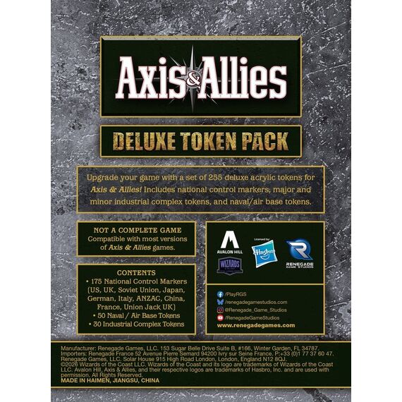 Axis & Allies Deluxe Token Pack *English Version*