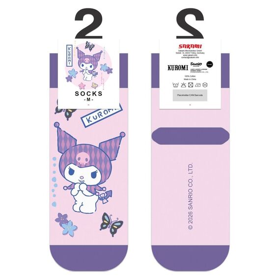 Sanrio Socks Kuromi Japanese Short 36-40