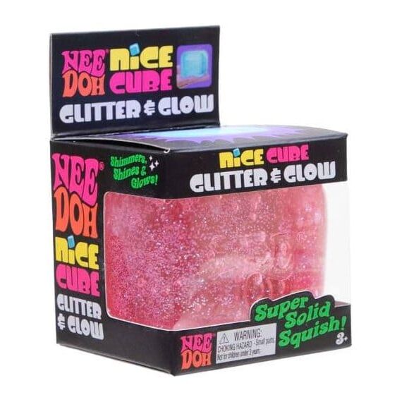 NeeDoh Squeeze Ball Nice Cube Glitter & Glow 5 cm Display (12)