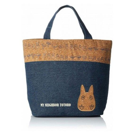 My Neighbor Totoro Lunch Bag cork & denim style Totoro