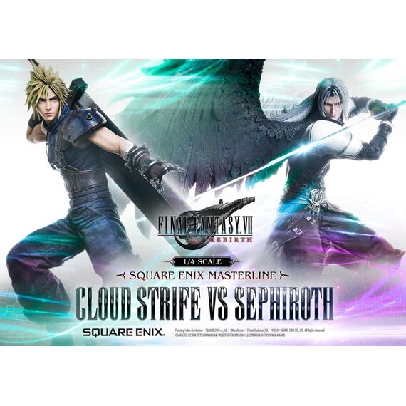 Final Fantasy VII Rebirth Statues 2-Pack 1/4 Cloud Strife vs Sephiroth 69 cm