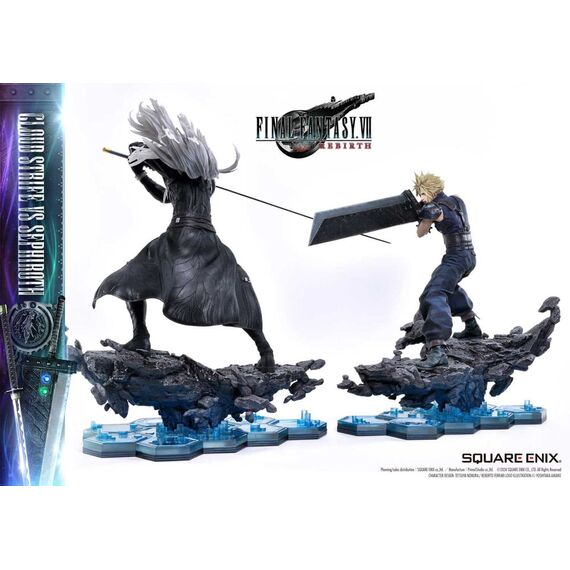 Final Fantasy VII Rebirth Statues 2-Pack 1/4 Cloud Strife vs Sephiroth 69 cm
