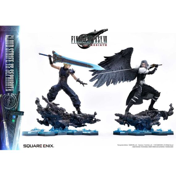 Final Fantasy VII Rebirth Statues 2-Pack 1/4 Cloud Strife vs Sephiroth 69 cm