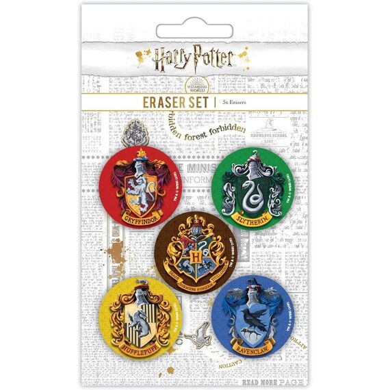 Harry Potter Eraser Set Hogwarts Crests