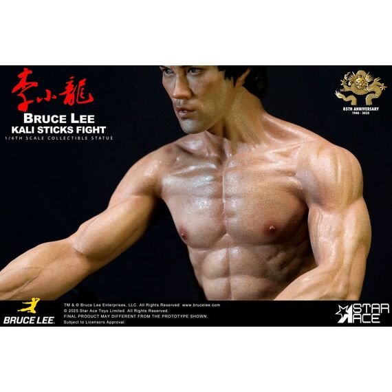 Enter the Dragon Movie Statue 1/6 Bruce Lee Kali Sticks Fight Deluxe Basement Version 30 cm