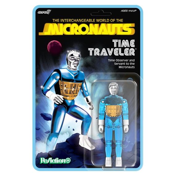 Micronauts ReAction+ Action Figure Wave 03 Time Traveler (Translucent Blue) 10 cm