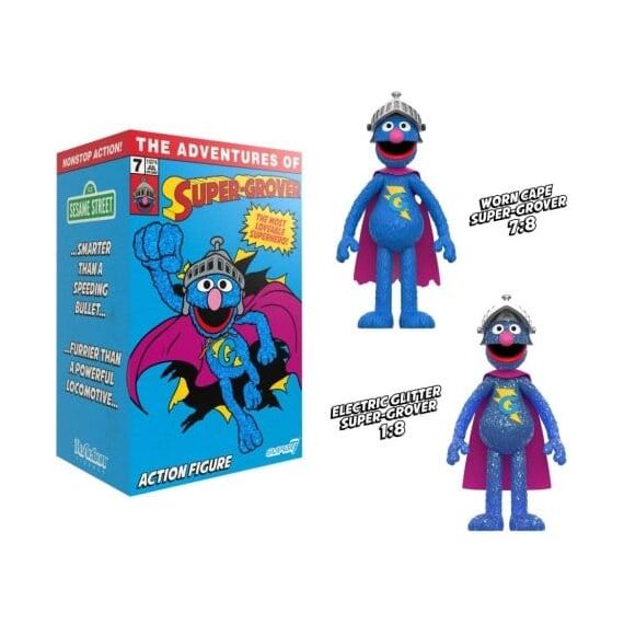 Sesame Street ReAction Action Figure Super Grover (W/Chase)