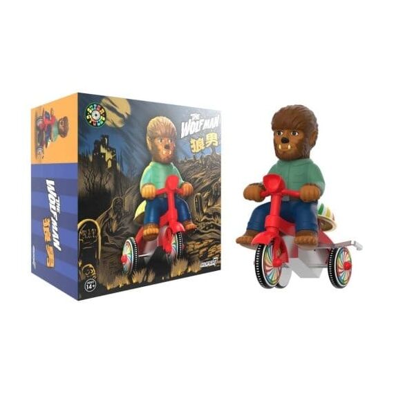 Universal Monsters Super Cycles Vehicle The Wolf Man (Brown w/ Red Trike)