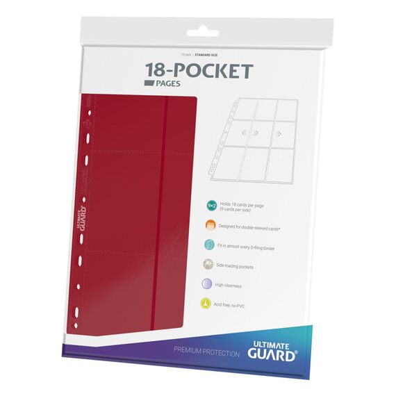 Ultimate Guard 18-Pocket Pages Side-Loading Red (10)