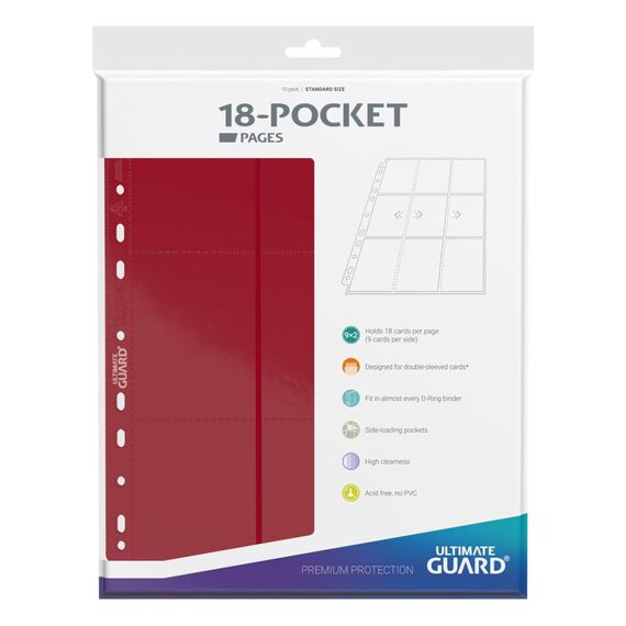 Ultimate Guard 18-Pocket Pages Side-Loading Red (10)