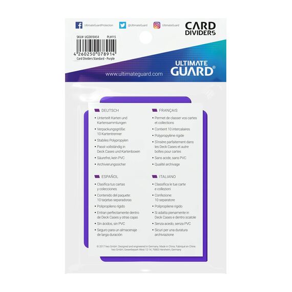 Ultimate Guard Card Dividers Standard Size Purple (10)