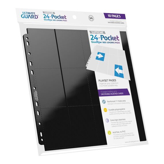 Ultimate Guard 24-Pocket QuadRow Pages Side-Loading Black (10)