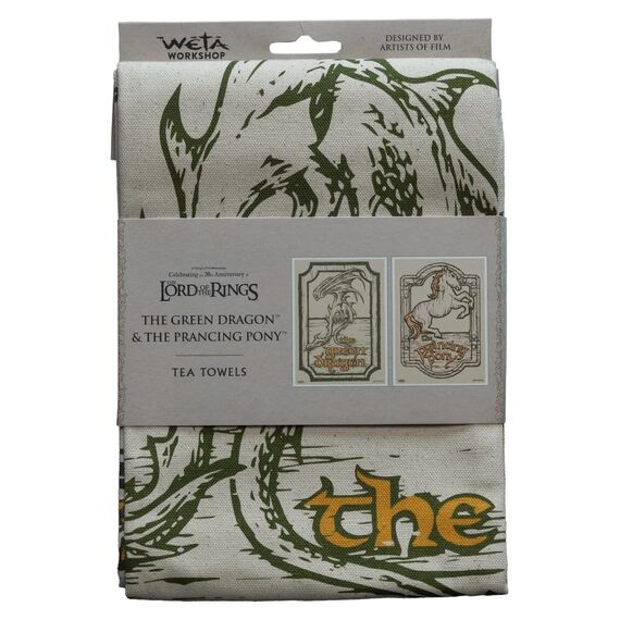 Lord of the Rings Tea Towel 2-Pack Green Dragon & Prancing Pony 69 cm