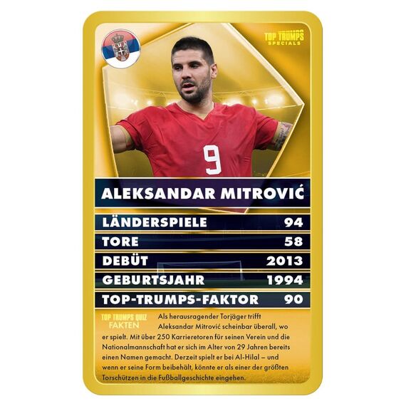 World Football Stars 6 Card Game Top Trumps *German Version*