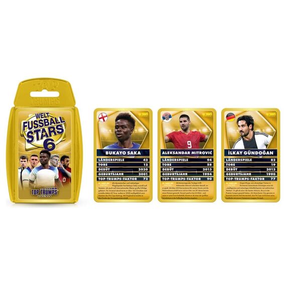 World Football Stars 6 Card Game Top Trumps *German Version*
