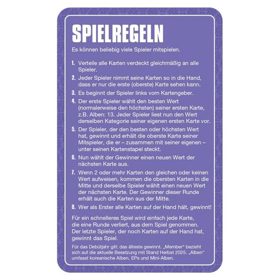 K-Pop Card Game Top Trumps *German Version*
