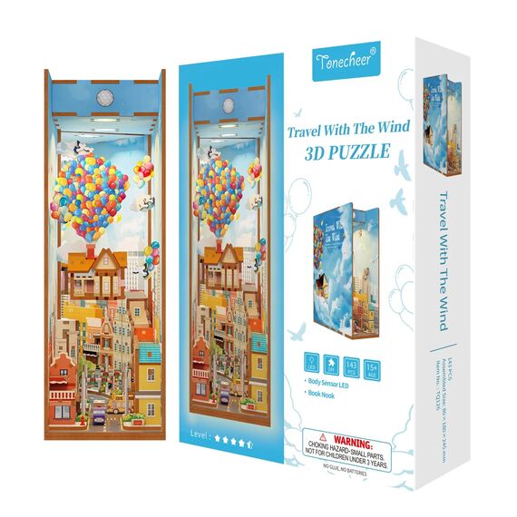 BOOK NOOK KIT - DIY- Travel with the Wind - 143pcs + LED Light